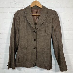 Vintage Sir For Her Women Check Plaid Wool Blazer Jackets Women’s Small Brown
